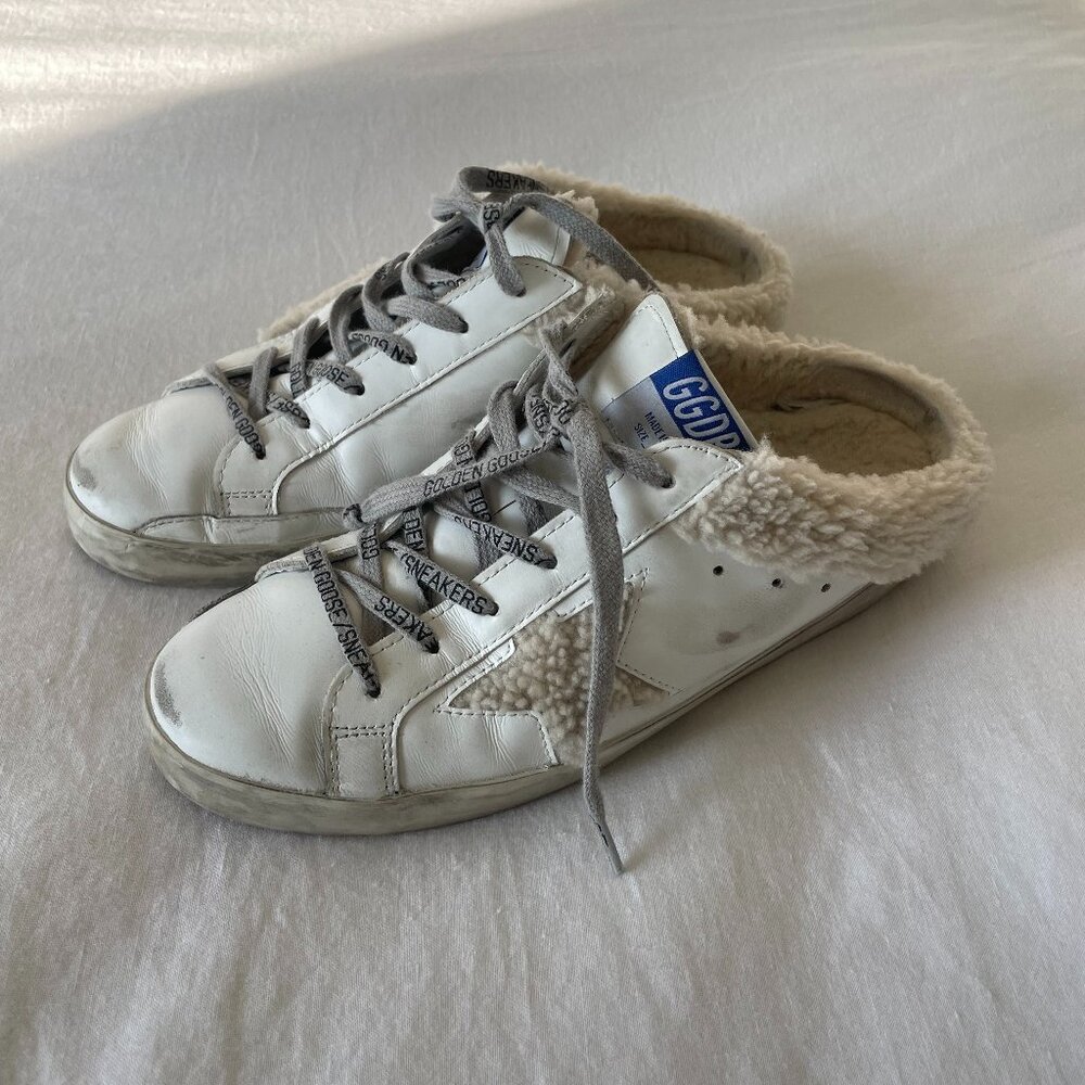 GOLDEN GOOSE SHEARLING SLIP-ON SNEAKERS | Size 40